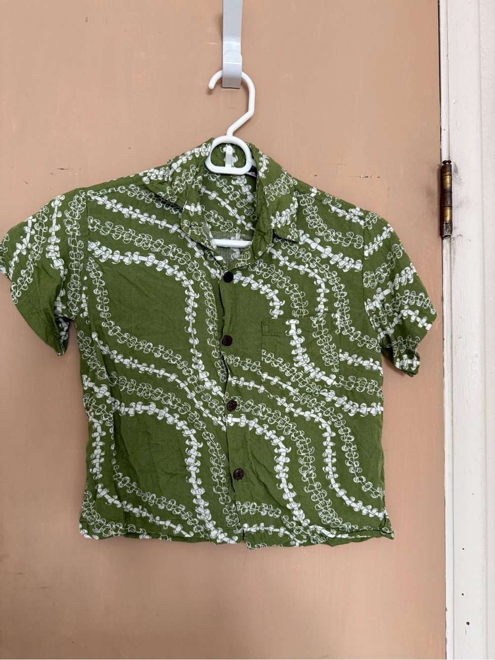 Boy’s Green Short-Sleeve Button Puakenikeni Aloha Shirt